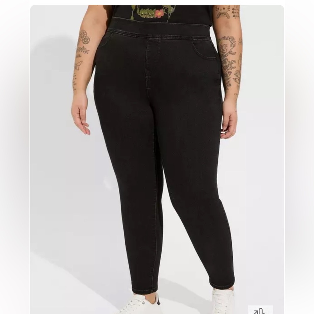 Lean Jean Skinny Super Soft Mid-Rise Black Pull On Jeans NWT Torrid Size 2R